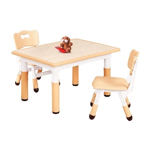 SINKIPA Juego de Mesa y 2 Sillas de Plástico Modernas para Niños de 3 a 8 Años, Altura Ajustable, Fácil de Limpiar, Muebles Escolares para Aulas/Guarderías/Hogares - Product Image 1