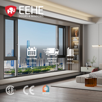 Ventanas abatibles arqueadas EEHE, ventanas abatibles impermeables a prueba de viento con rotura térmica certificada CE de aluminio