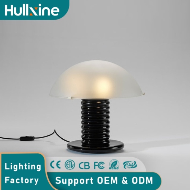 Hullxine Dome Table Lamp | Simple Designer Marble Shade Sculptural Base LED for Dimmable AC Home Office Bedroom Lighting