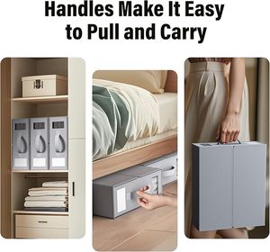 Foldable Eco-Friendly Fabric Storage Bins Woven Bedding Organizer <b>Container</b> <b>Boxes</b> Bed Sheets Blankets Foldable Bedding Clothes - Product Image 5