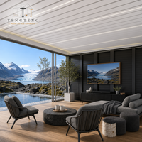 Pergola bioclimatique en alliage d'aluminium imperméable avec structure thermolaquée, certifiée CE, taille 3x3m et 3x4m pour l'extérieur