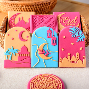 Tapis de prière arabe pour porte Ramadan <span class=keywords><strong>Eid</strong></span> Mubarak, <span class=keywords><strong>emporte</strong></span>-pièce en acrylique, tampon embosseur et biscuit fondant - Product Image 5