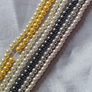 Perles de verre de qualité normale de taille mini 3 mm, prix d'usine bon marché, or blanc, rose foncé, pour la fabrication de bijoux de bracelet DIY - Product Image 3