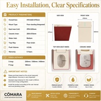 Nouvelle toilette intelligente de luxe sans réservoir, chauffée électriquement, ronde, en céramique noire mate, avec télécommande et double chasse d'eau, drainage P-trap/S-trap