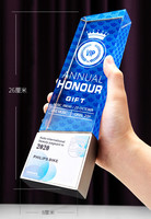 Trophée en cristal personnalisé imprimé UV, récompense d'honneur pour partenaires d'entreprise et d'affaires