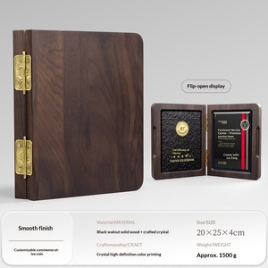 Placa de Premio Plegable de Madera Maciza de Nogal de Alta Gama con Grabado UV, para Medallas, Cartas de Nombramiento y Certificados de Honor - Product Image 6