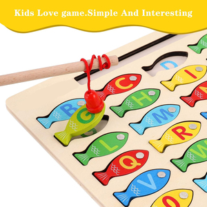 Alphabet Fish Catching Compter Games Casse-tête avec chiffres et lettres Jeu de pêche <span class=keywords><strong>magnétique</strong></span> en <span class=keywords><strong>bois</strong></span> Jouet pour tout-petits - Product Image 2