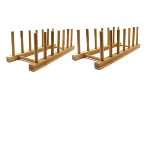 Bamboo <b>Lid</b> Rack Stainless Steel Kitchen Storage Stand For <b>Pot</b> <b>Lids</b> Dishware Organizer With 6 Slots Simple Design - Product Image 5