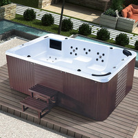 Spa de luxe moderne rectangulaire pour 6 personnes avec transat, design écologique pour hôtels et jardins