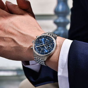Montres à quartz pour hommes PAGANI DESIGN New 1827, mouvement japonais VK63, acier inoxydable, chronomètre, 100 m étanche, montre de business pour hommes - Product Image 1