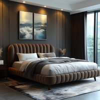 2024 Neues Design Italienisches Modernes Komfortables Bestseller Günstiges Schlafzimmermöbel Kingsize-Bett Holzrahmen Stoff-Sofabett