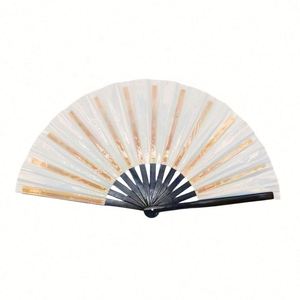 Abanico Plegable de PVC Multicolor de 13 Pulgadas con Varillas de Bambú para Festivales de Música y Decoraciones - Product Image 6