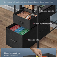 Bureau minimaliste moderne avec lumières LED Table de bureau d'ordinateur noire avec support pour moniteur et 2 tiroirs de rangement