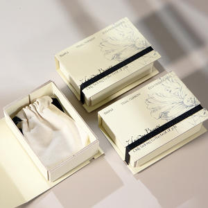 <span class=keywords><strong>2</strong></span>-teilige Buchförmige Geschenkverpackung aus Karton mit Kordelzug und Beutel, Mittlere, Faltbare Aufbewahrungsbox - Product Image 3