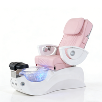 Équipement de salon de manucure, fauteuil de pédicure électrique de luxe avec base inclinable blanche, fauteuil de manucure avec massage