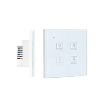 Panneau tactile intelligent Wifi Zigbee pour rideaux, télécommande en verre, interrupteur d'éclairage unipolaire 10A pour maison connectée Smart Life, compatible Google et Alexa