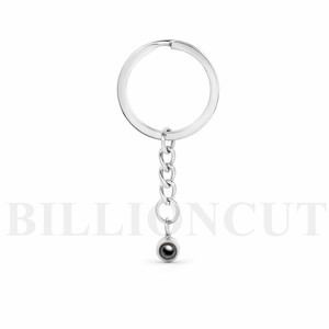 Portachiavi portachiavi cerchio stile semplice personalizzato <span class=keywords><strong>con</strong></span> funzione di proiezione fotografica regalo anniversario che vale moschettone promozionale - Product Image 1