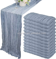 Nappe de table longue en gaze de coton moderne de haute qualité pour mariage, baby shower, anniversaire, décoration de table EMX