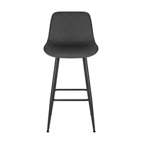 Tabouret de bar rembourré en PU, chaise de bar avec cadre en fer noir thermolaqué et repose-pieds pour bar, café, restaurant, tabouret de comptoir