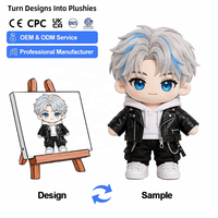 Fabricant professionnel de poupées en peluche anime personnalisées, conception de jouets en peluche doux sur mesure, 20 cm, en coton, pour collection de fans, OEM ODM