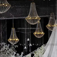 Lustres de luxe pour événements festifs, luminaires suspendus en cristal pour centres de table de salle, décorations de mariage