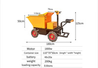 Chariot électrique à quatre roues en fer personnalisable Garantie 1 an Outil de chantier de construction Camion à benne basculante agricole Manutention de matériaux