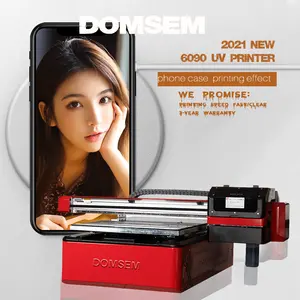 DOMSEM UV שטוח צילינדר מכונת דפוס 6090 לשלושה ראשי הדפסה לכה מדפסות