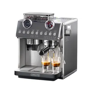 Professional Espresso Machines With Grinder-20 Bar Dual Boiler Automatic Coffee Machine With Milk Frother Wand For Cappuccino