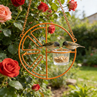 Mangeoire à oiseaux suspendue en fer forgé pour la décoration extérieure de balcon et de jardin, pour oiseaux sauvages