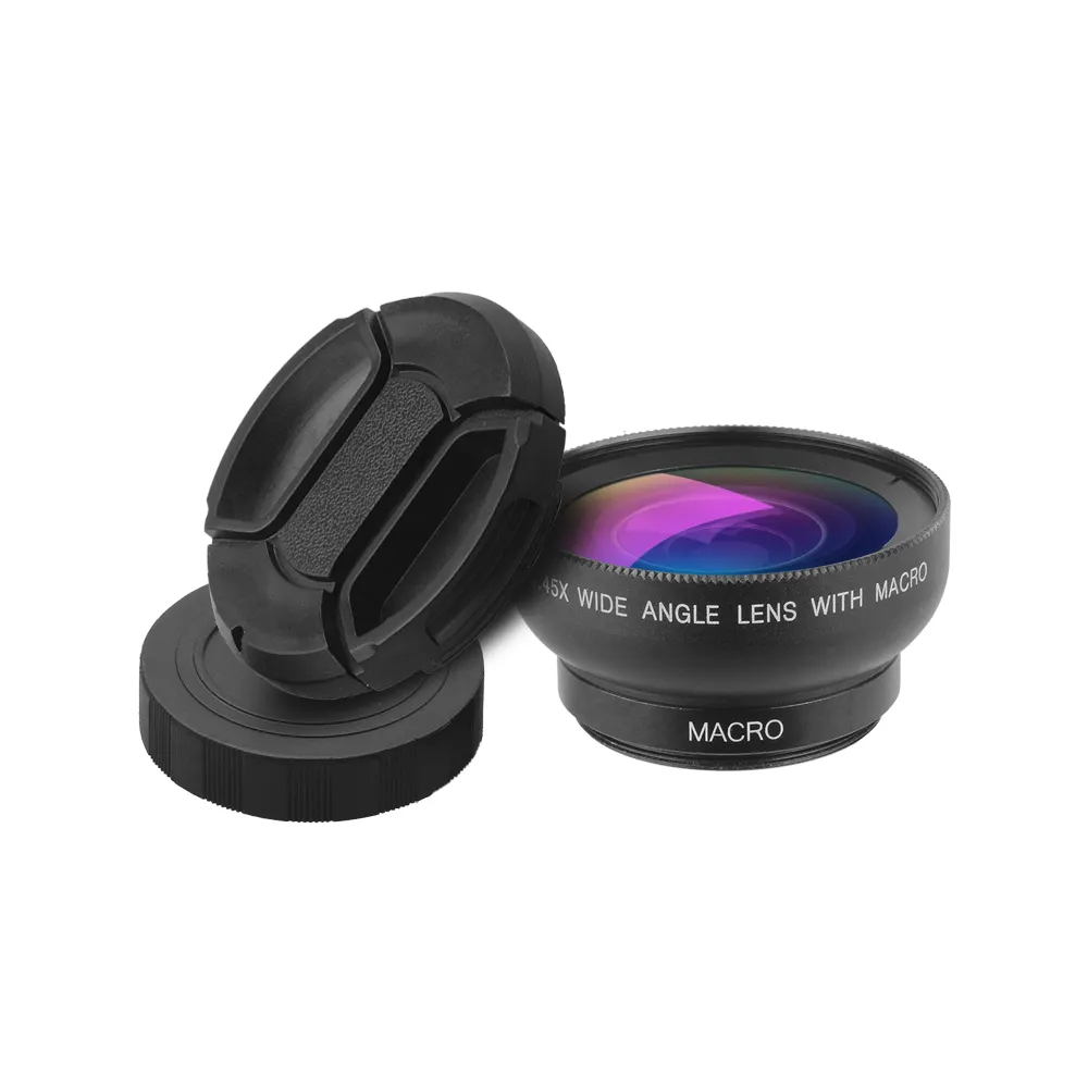 Apexel Hot Pick 0.45 Wide Angle Clip 2 In 1 Lens Kit 0.45x Wide Angle 15x Mobile Phone Camera Lens Smartphone Macro Lens