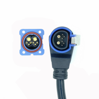 Connecteur de charge étanche IP67 Ebike E-bike M28 2 + 5pin 2 + 6pin assemblage de câble femelle à montage sur panneau mâle à Angle droit