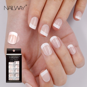 Juego de <span class=keywords><strong>uñas</strong></span> postizas, <span class=keywords><strong>Uñas</strong></span> postizas de cobertura completa, <span class=keywords><strong>color</strong></span> <span class=keywords><strong>rosa</strong></span> y francés, 24 unidades - Product Image 2