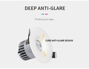 ไฟสปอตไลท์ LED แบบฝัง 9W ปรับความสว่างได้ ตัวเรือนอะลูมิเนียมหล่อขึ้นรูป ป้องกันแสงสะท้อน แบบ COB Downlight Ra90 - Product Image 3