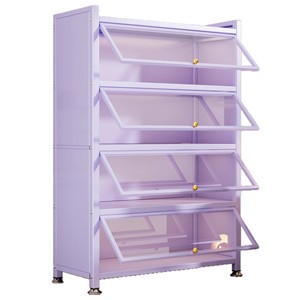 Estantería Moderna de Acero con Puertas de Vidrio, Diseño Antipolvo para Dormitorio, Muebles para el Hogar, 5 Estantes, Autoensamblaje - Product Image 5