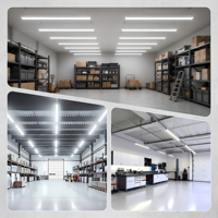Luminaire LED d'atelier connectable 8FT 100W 130LM/W 5000K Super Lumineux, Tube LED Industriel pour Plafond de Garage, Atelier et Entrepôt