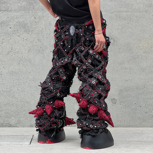 <span class=keywords><strong>Jeans</strong></span> pour hommes avec effet guidon rétro de haute qualité, spécialement conçus pour les <span class=keywords><strong>jeans</strong></span> pour hommes de grande taille | Hip Hop Street Style - Product Image 1