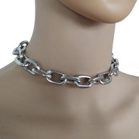 Collar de cadena gruesa estilo punk, exagerado, de metal pesado, para hombre, joyería gótica para discoteca.