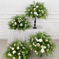 Centres de table tropicaux en feuilles de palmier vertes et fleurs pour arrangements de scène de mariage, style Luau Hawaïen Jungle, 70cm, 80cm, 100cm