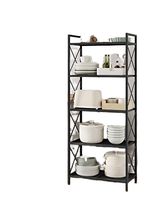 Vente en gros usine OEM Étagère de rangement pliable à 5 niveaux pour salon, gain de place, pour casseroles, poêles et four à micro-ondes