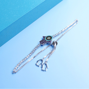 Collier Tennis de table oeil du diable, amulette Talisman plaqué or argent réglable, kiga/bracelet bleu œil argent 2020 - Product Image 5