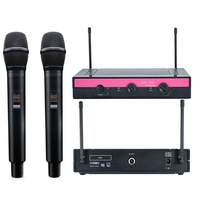 Microphone sans fil dynamique UHF longue portée portable pour karaoké, chant, réunions d'église, discours, fêtes, mariages, en plastique, avec réduction du bruit