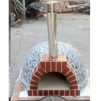 Oven Pizza Kayu Bakar Luar Ruangan 2,46 kaki, Oven Kubah Mosaik Buatan Tangan untuk Halaman Belakang, Teras & Kebun
