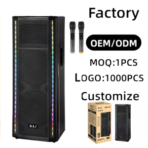 BA-X2124 90W*2 High Power Stereo Party <b>Speaker</b> With Vertical RGB Light Bars Dual Wireless Mics Customizable for Outdoor Shows th - Product Image 1