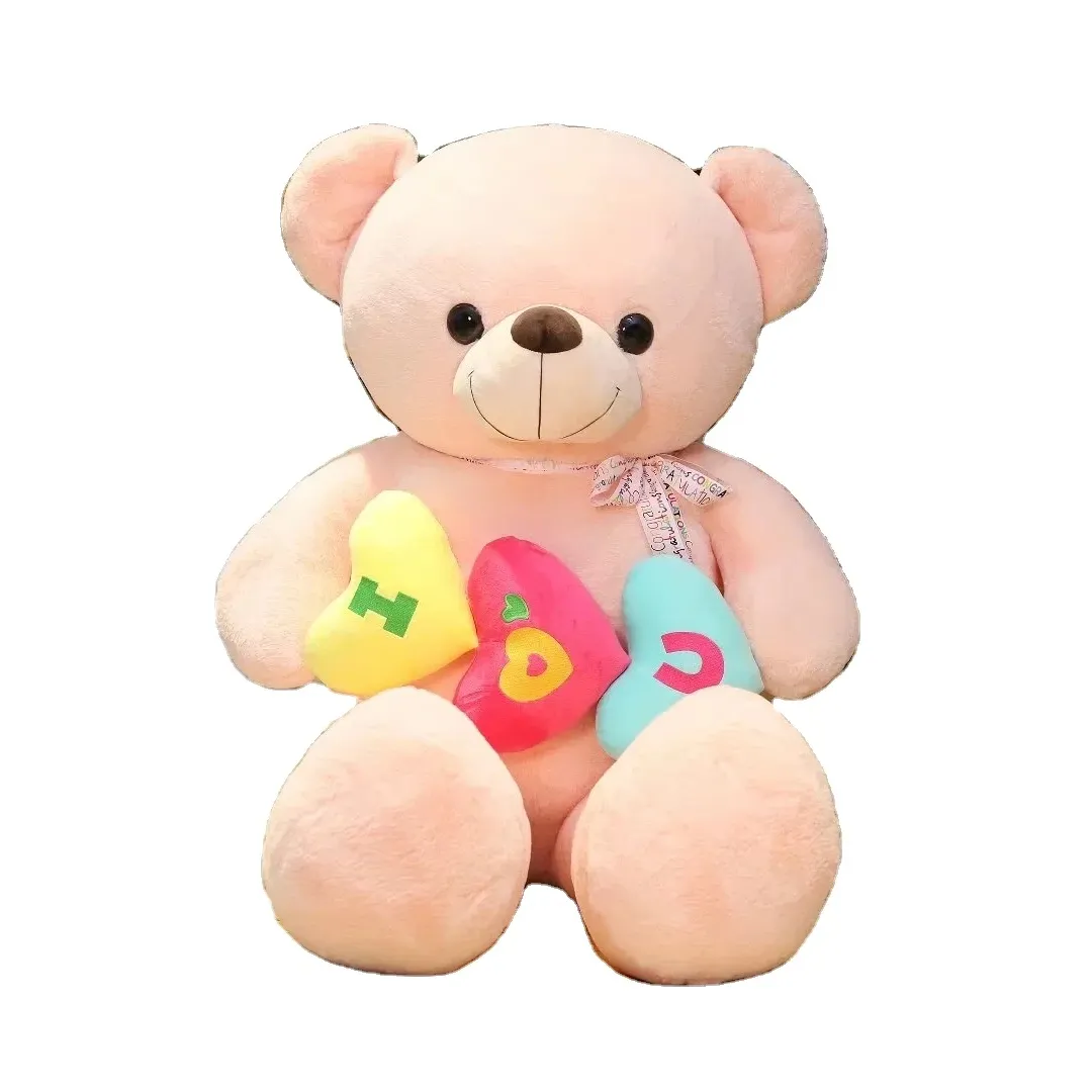 ตุ๊กตาหมีตัวใหญ่น่ารักน่ารักขนาด80/100/100/140/160ซม. ฉันรักคุณตุ๊กตาหมีสีชมพูของเล่นตุ๊กตายัดไส้ขนาดใหญ่สำหรับวาเลนไทน์