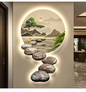 Cuadro Decorativo con Luz LED de <span class=keywords><strong>Paisaje</strong></span> Clásico Chino, Naturaleza Muerta, Arte para Colgar en la Pared - Product Image 6