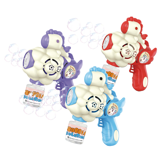 JunRong Automatic Unicorn Bubble Machine Hairdryer Design for Kids 3+ Electric Handheld Toy, Summer Outdoor Gift for Girls