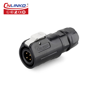 CNLINKO M12 IP68 Schnellanschluss für Kabel wasserdicht im Freien Kunststoff Stromschub- und Zieh-elektrische Verbindung 4 Stifte - Product Image 3