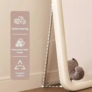 Crema alla moda in stile specchio a figura intera per uso domestico motivo incorniciato per le camere da letto delle ragazze negozi di abbigliamento dormitorio a parete - Product Image 6