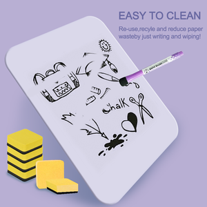 Tableaux d'effacement à sec de 9 "x 12" Lapboard double face comprenant des gommes de tableaux blancs et un tableau blanc d'effacement à sec noir - Product Image 5