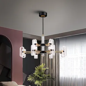 Placa de guía de luz acrílica de diseño decorativo, luces colgantes de cristal led para sala de estar, iluminación de techo, candelabros modernos de lujo